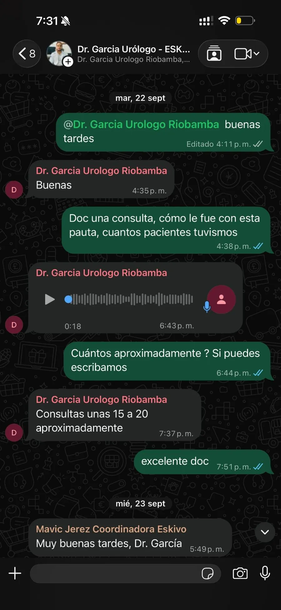 El Dr. García, urólogo en Riobamba, reporta de 15 a 20 consultas por campaña