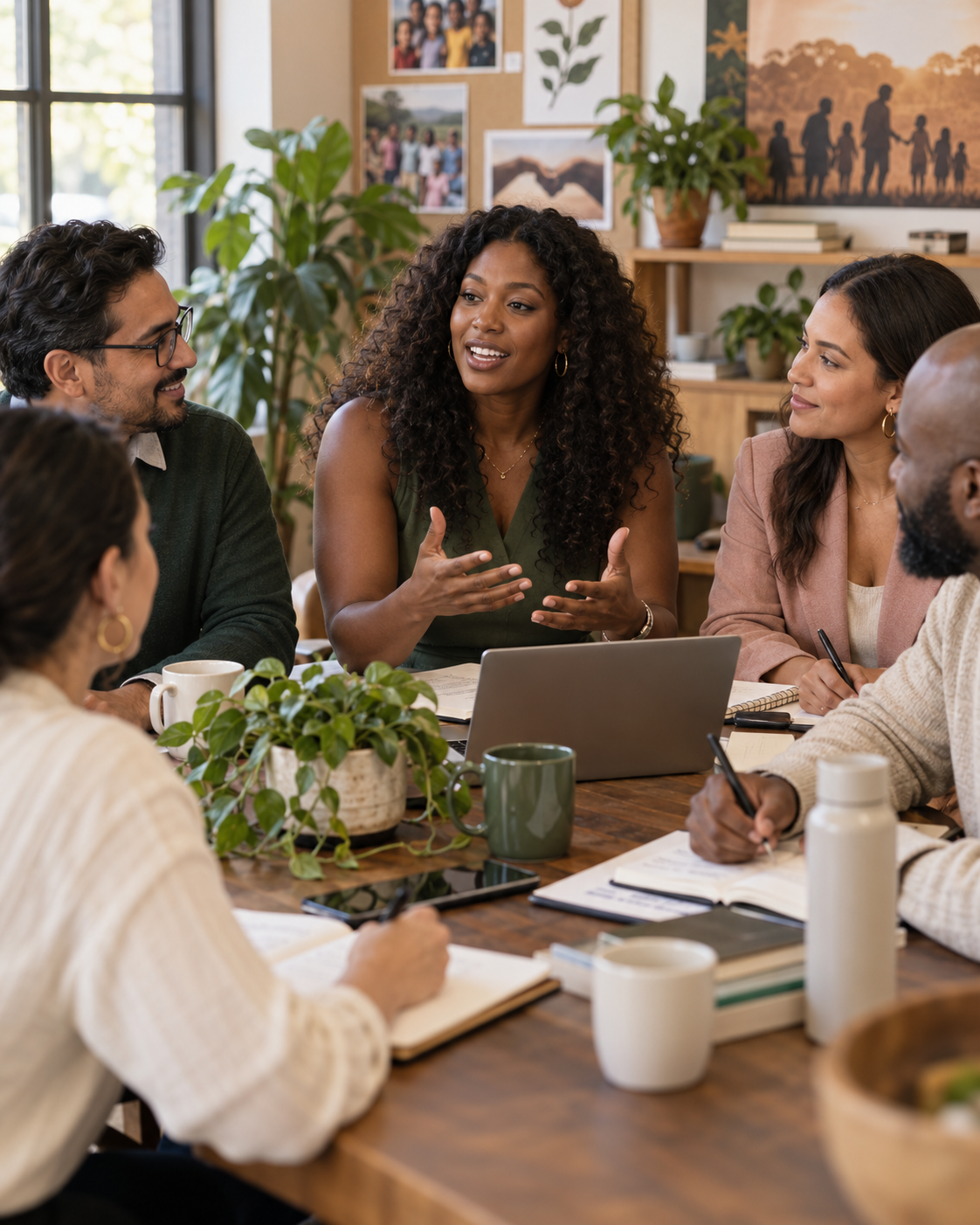 Nonprofit team collaborating in a community setting