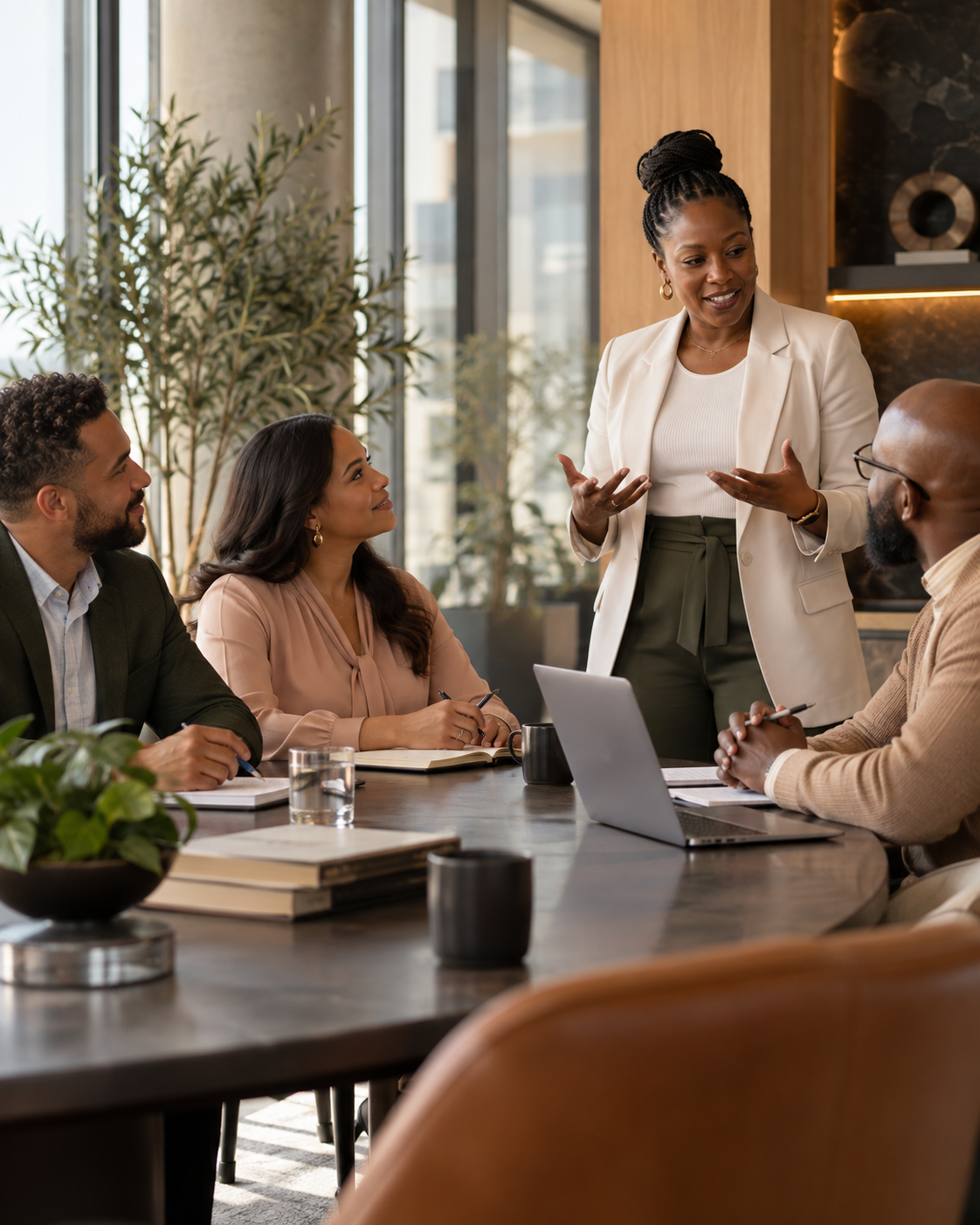 Professionals participating in a workplace learning session