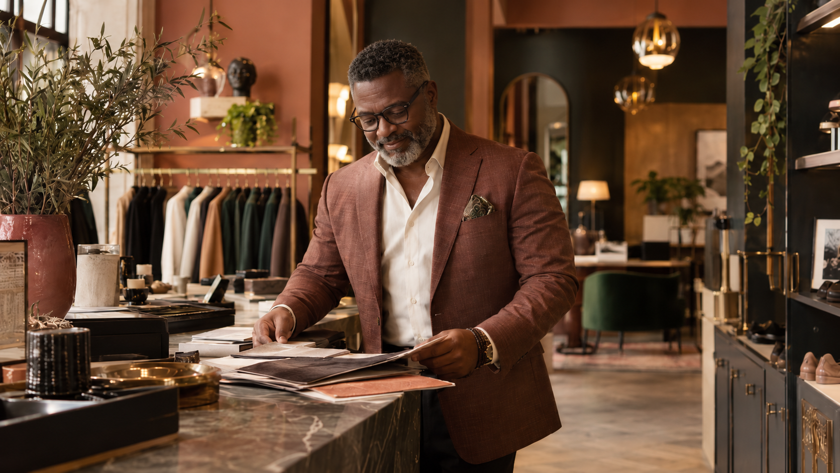 Established business owner working inside his business