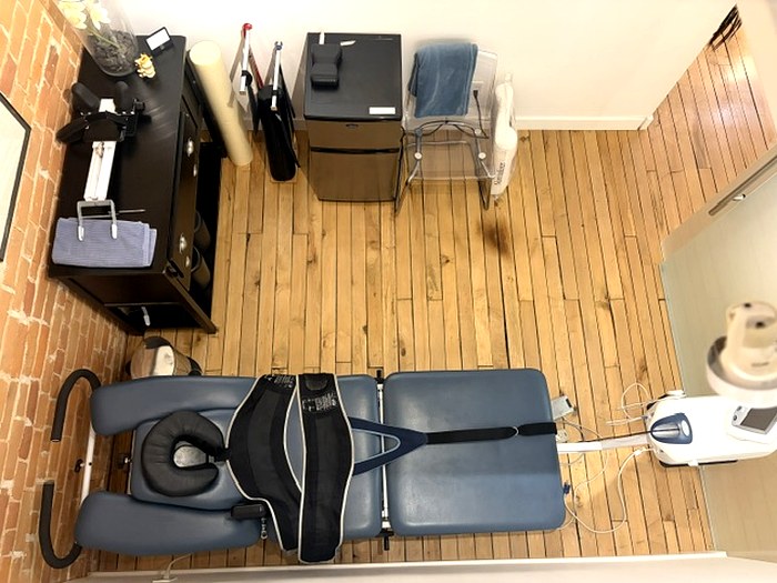 Overhead view of treatment room