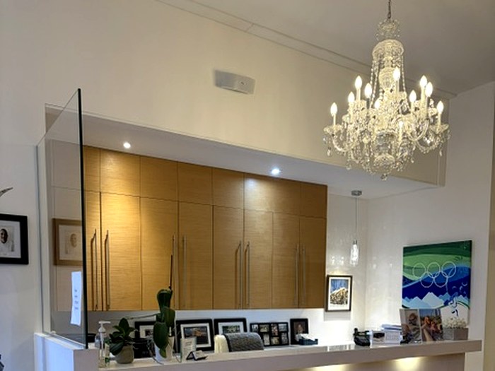 Reception desk area