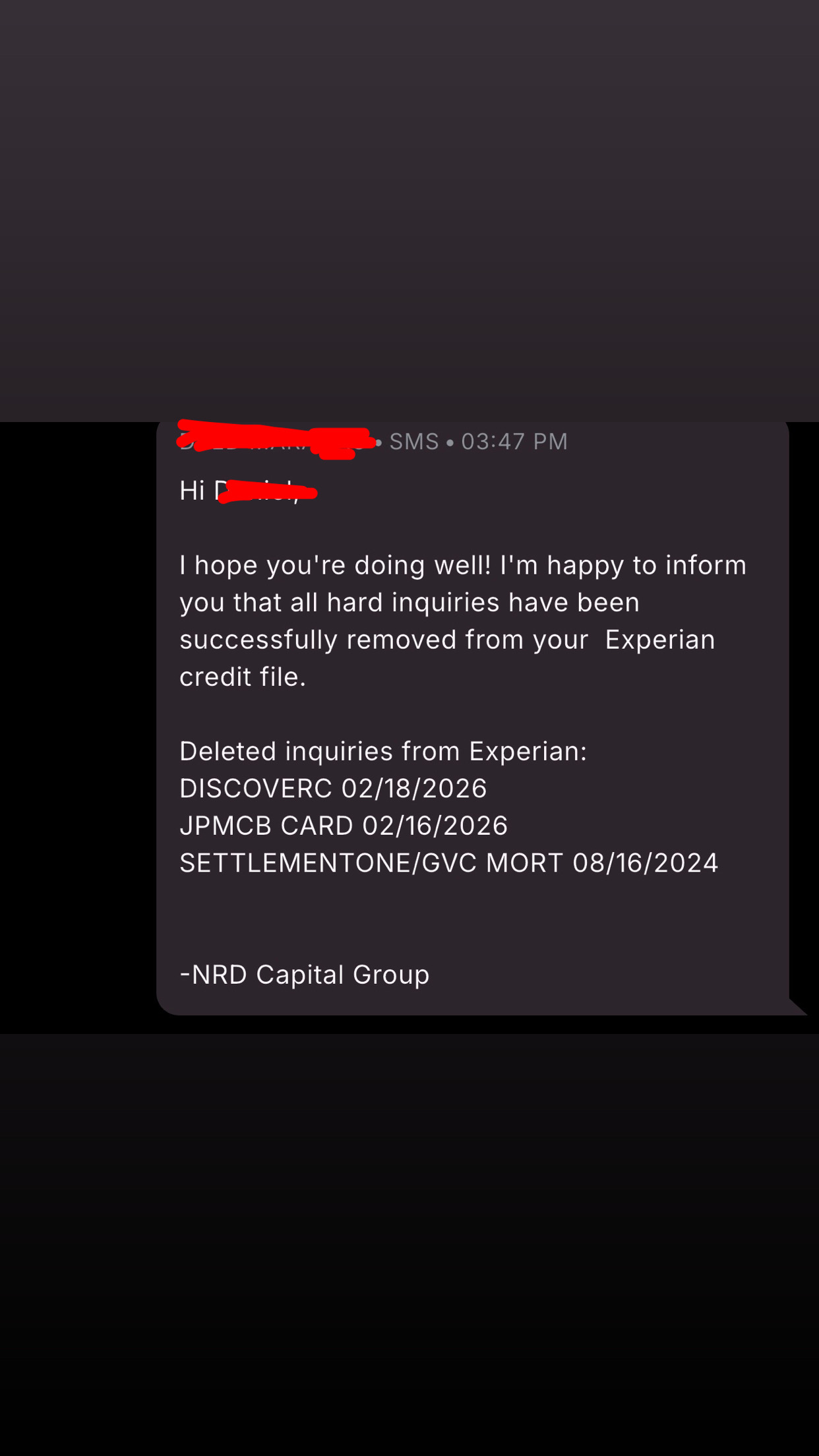 Client credit score improvement