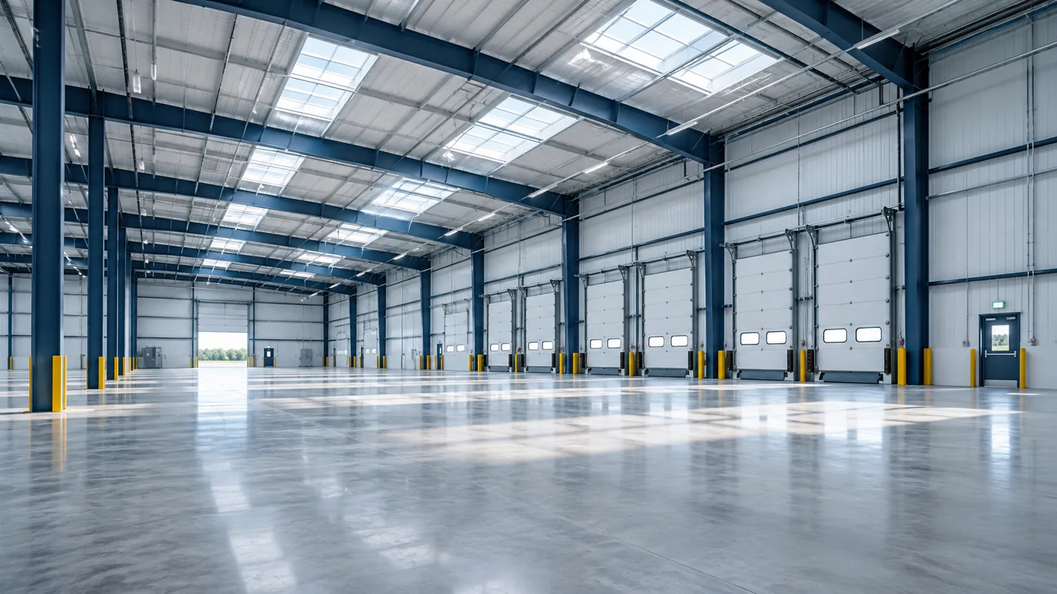 Interior of a new industrial distribution warehouse