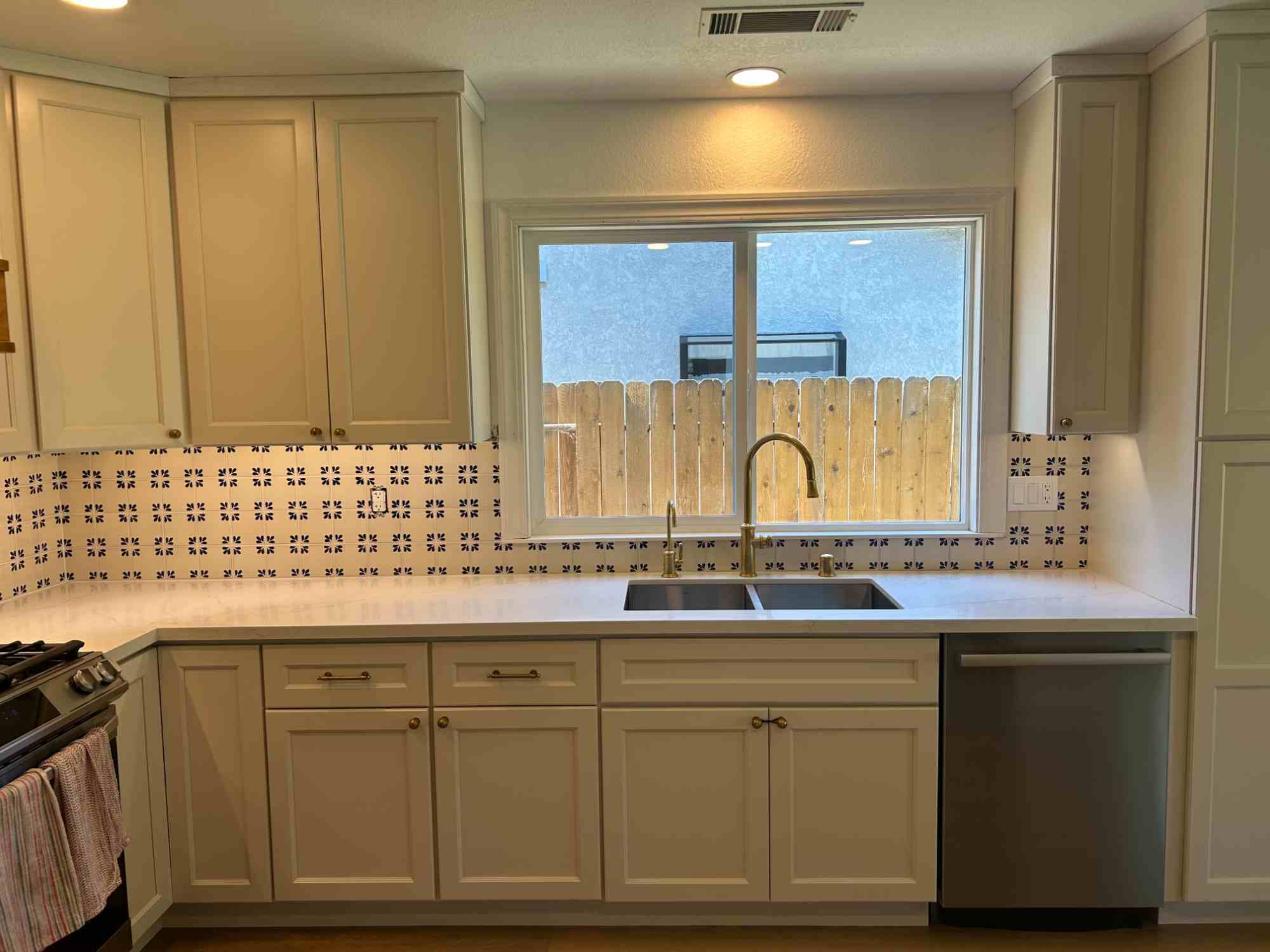 Custom Floating Shelves & Tile