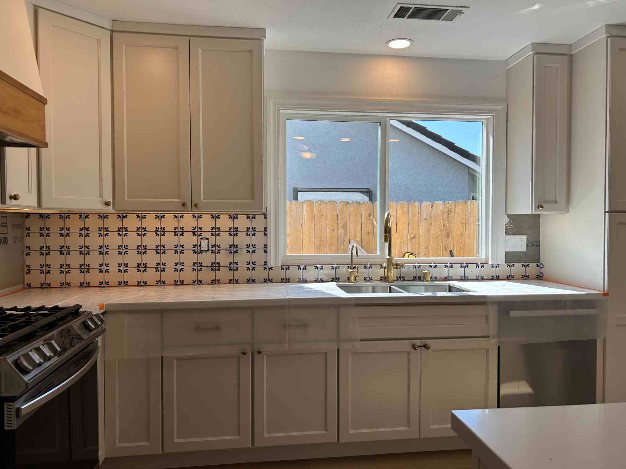 Bathroom Hex Tile & Vanity