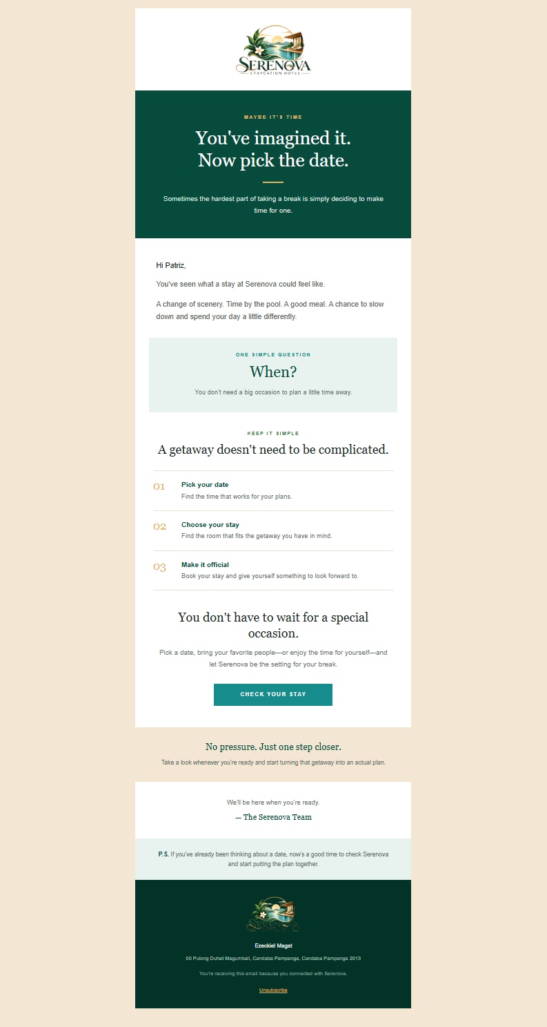 Serenova email 2