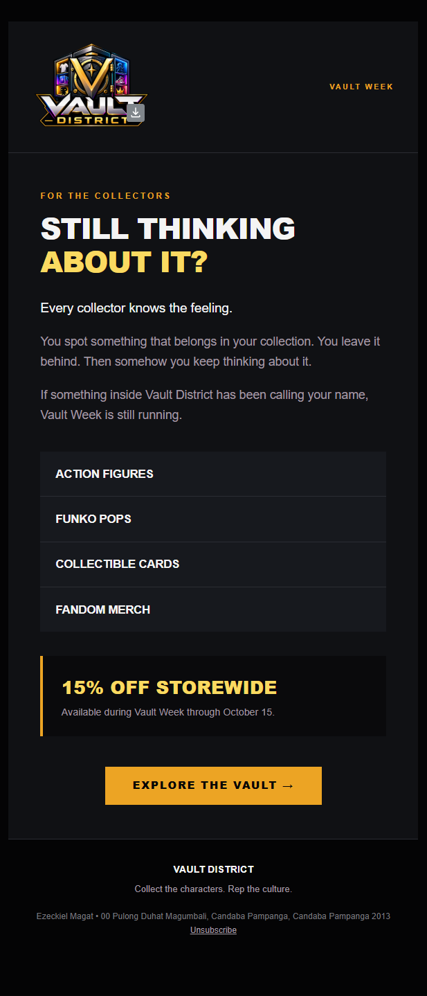 Vault District email 2