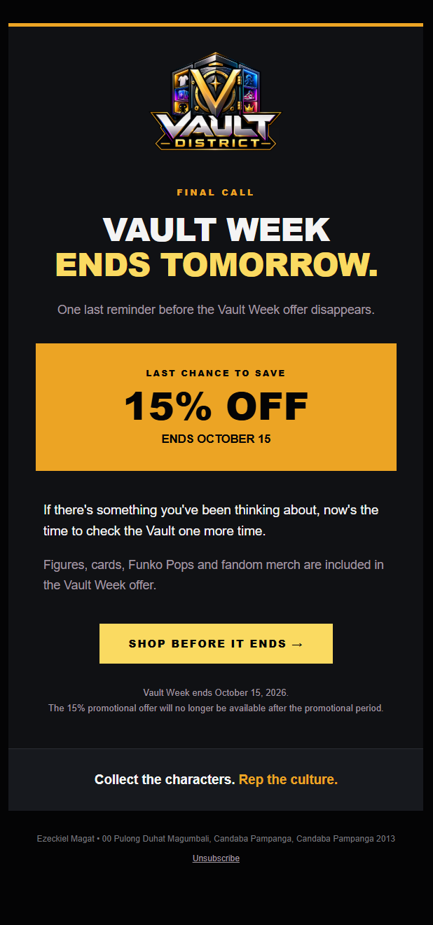 Vault District email 3