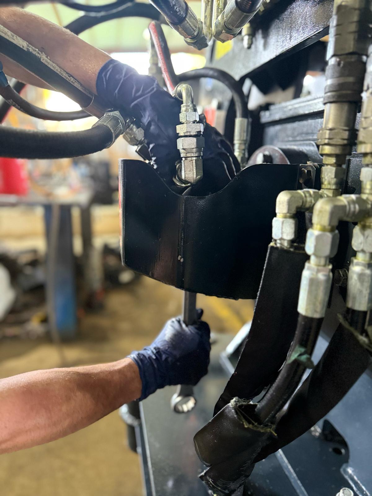 VMV hydraulic settings verification and equipment setup visual