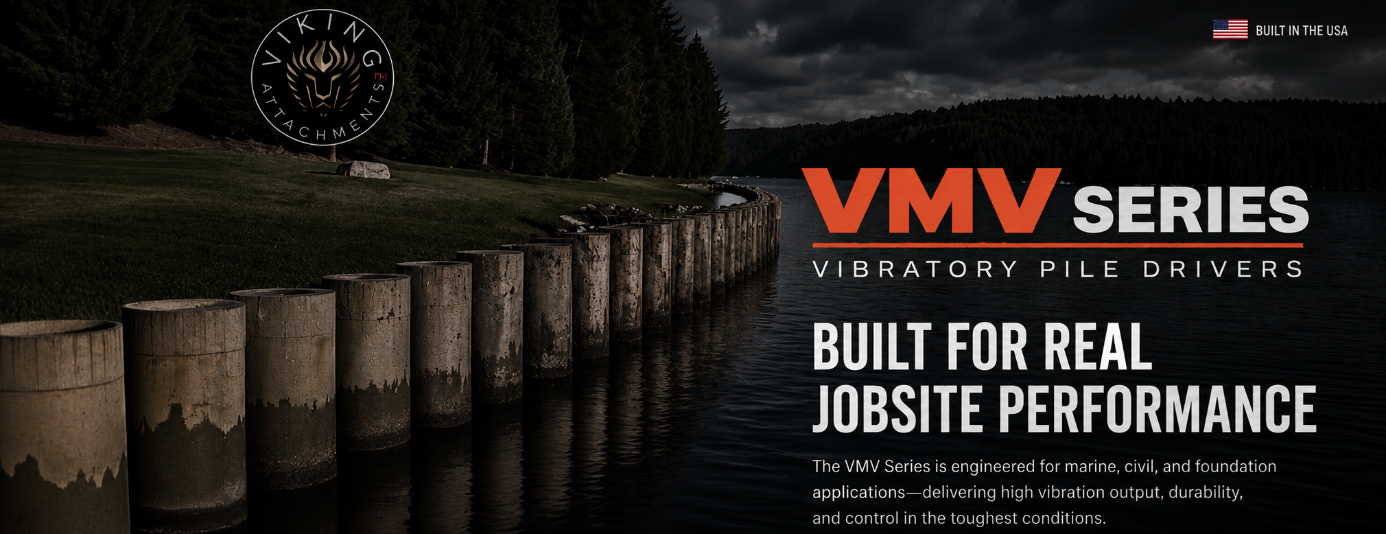Viking Attachments&trade; industrial support and equipment visual below VMV proprietary product section