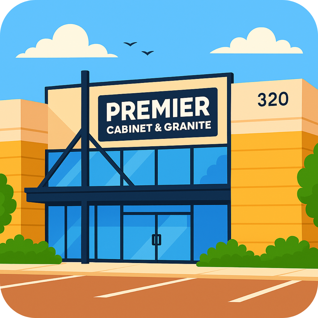 Premier Cabinet and Granite building illustration