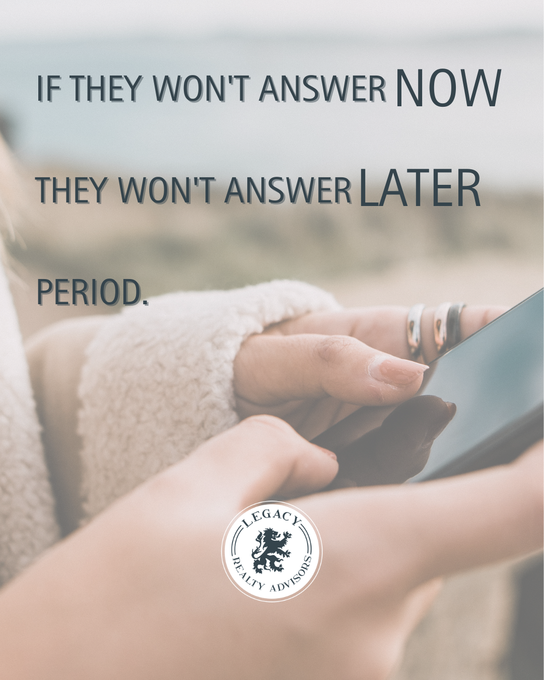 Real estate agent responding quickly to client text message on phone