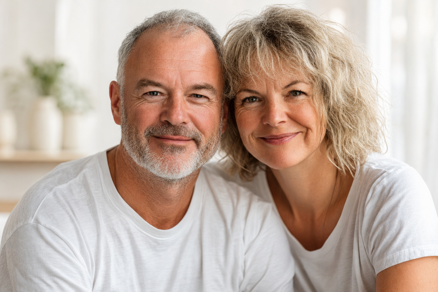 A happy senior couple who found a new Medicare plan with local help