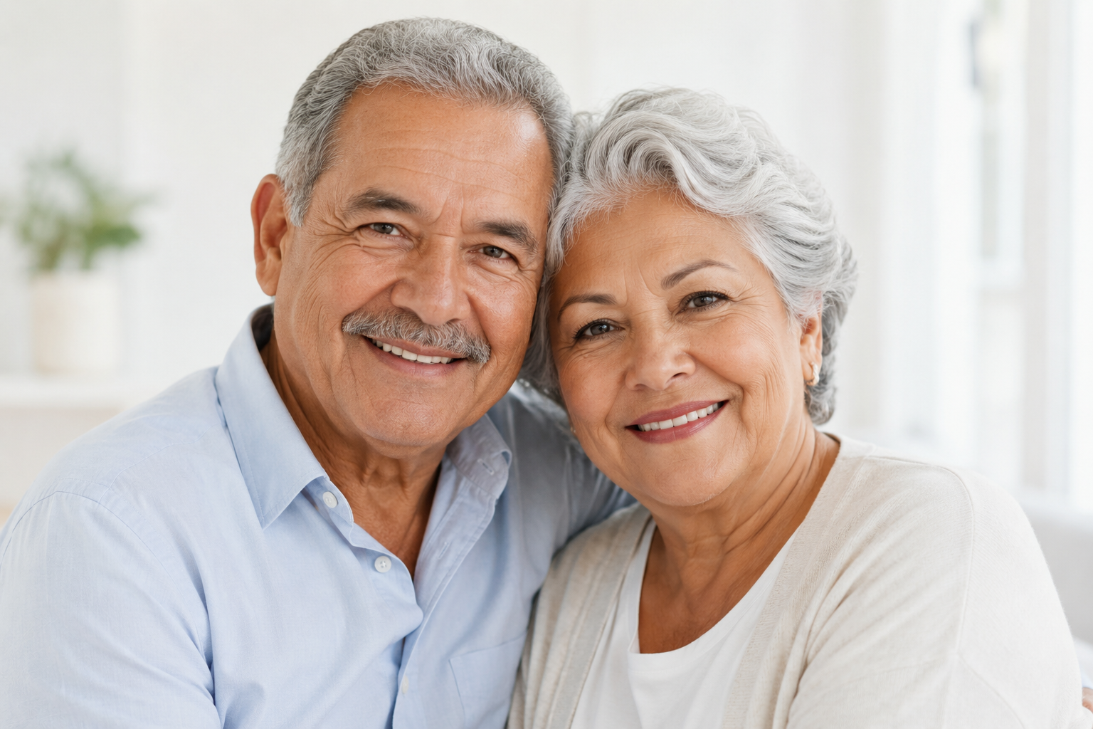 Una pareja mayor feliz que encontró un nuevo plan Medicare con ayuda local