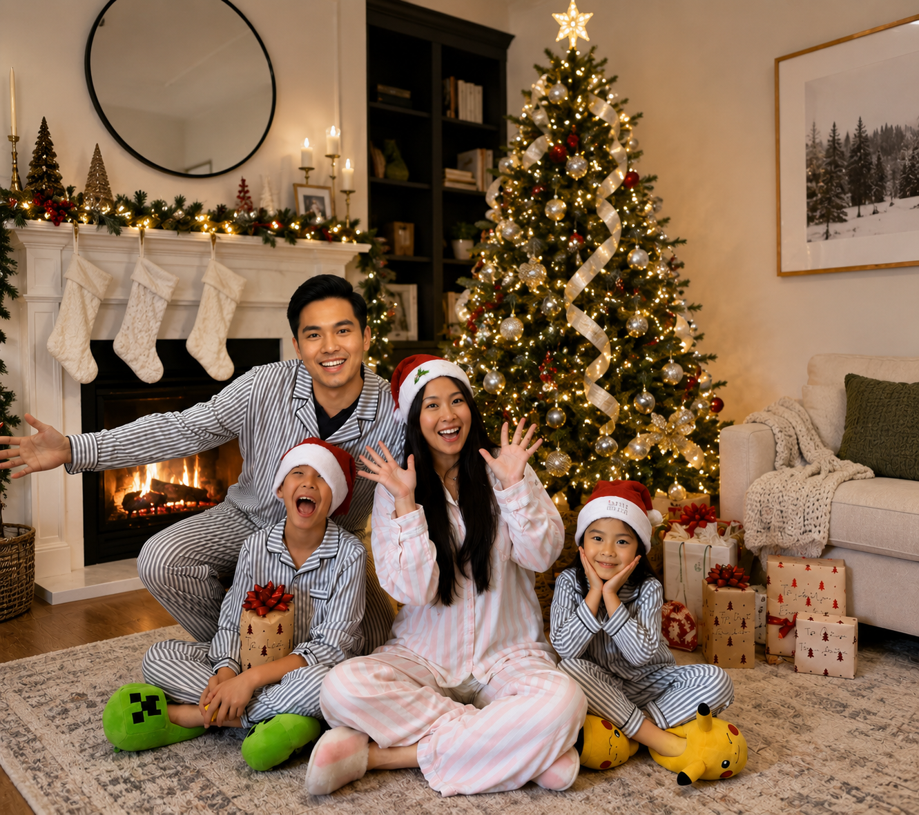 Come in front with Family