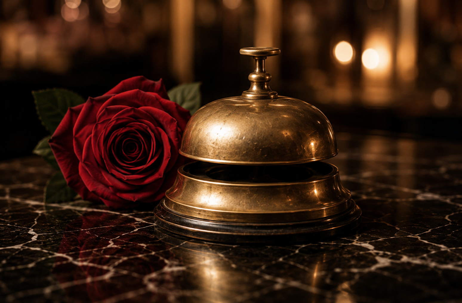 Rose Concierge hospitality bell and rose
