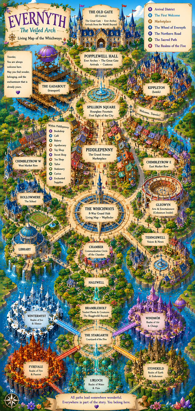 Evernyth, The Veiled Arch illustrated map