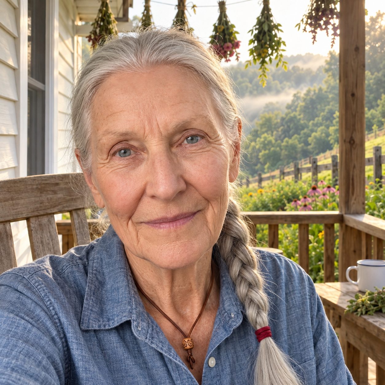 Momma Hazel on her front porch