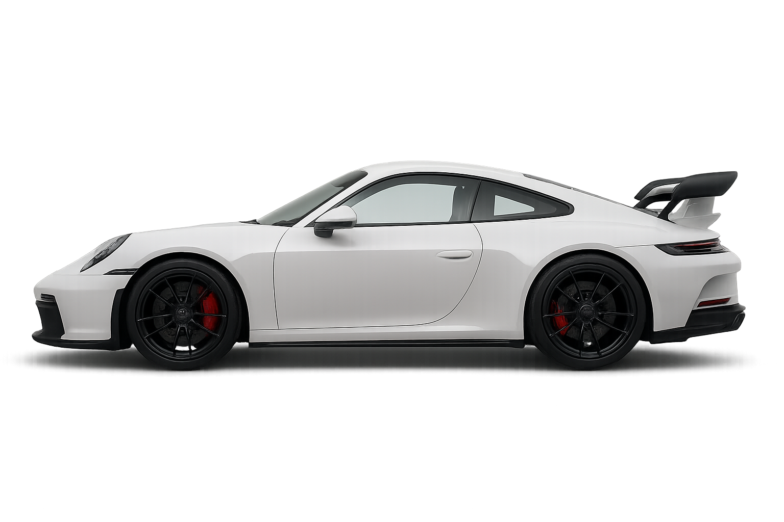 White Porsche GT3 side profile