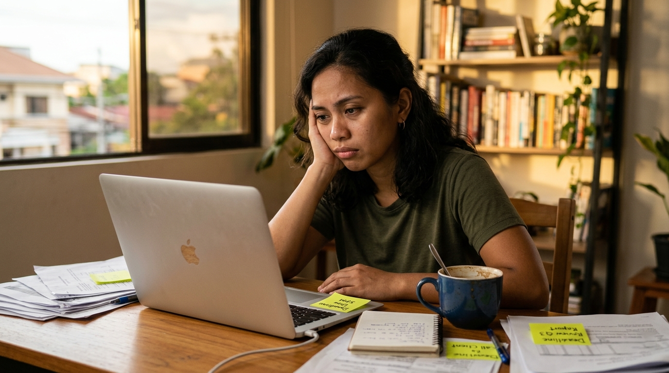 Professional struggling with presentations
