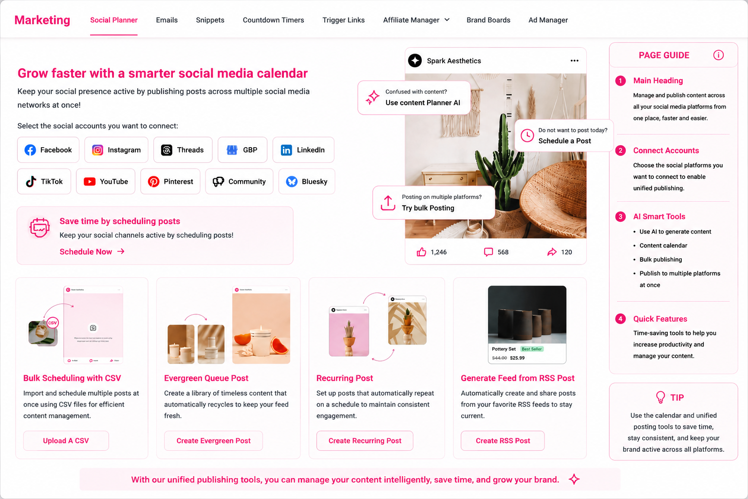 Social Planner Interface