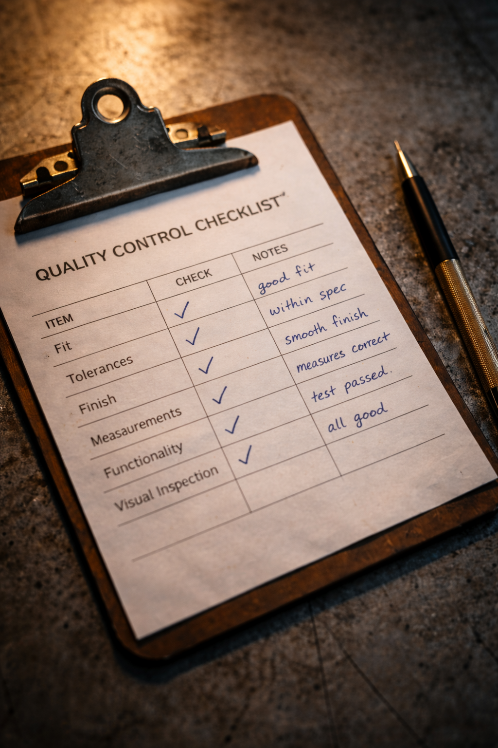 Checklist filled properly in production area Checklist filled properly in production area