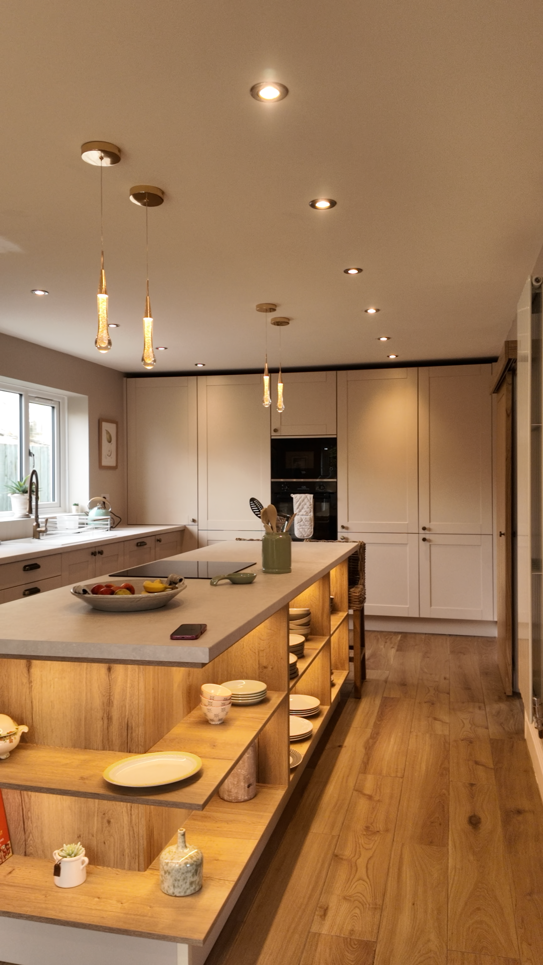 Bespoke handmade kitchen with solid oak worktops by Renocraft, Preston