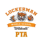 Lockerman Middle School PTA logo in orange, black and white with wildcat mascot