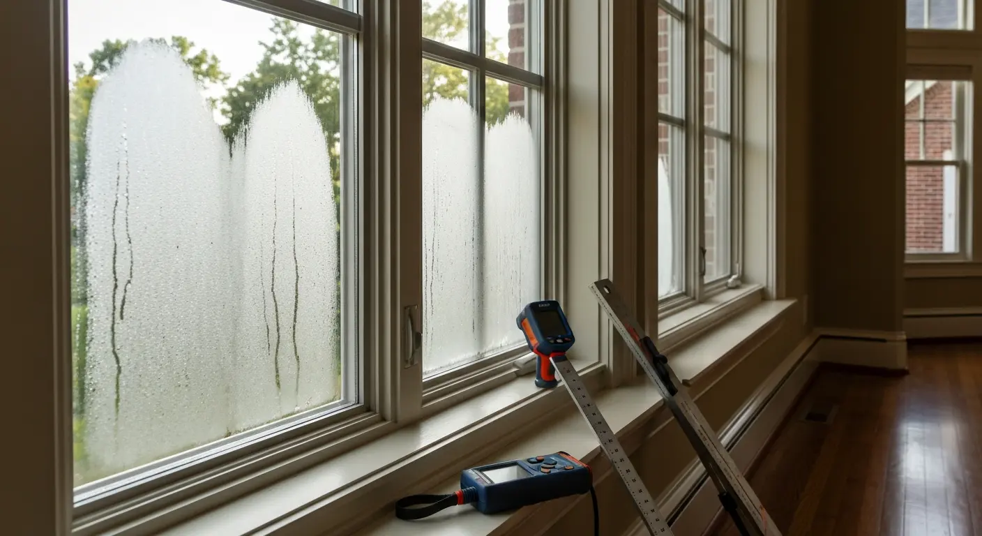 Fogged window showing seal failure