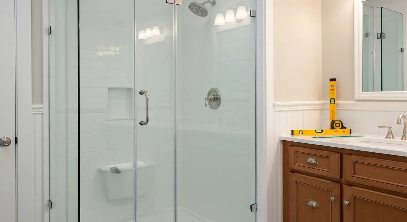 Frameless shower door installation