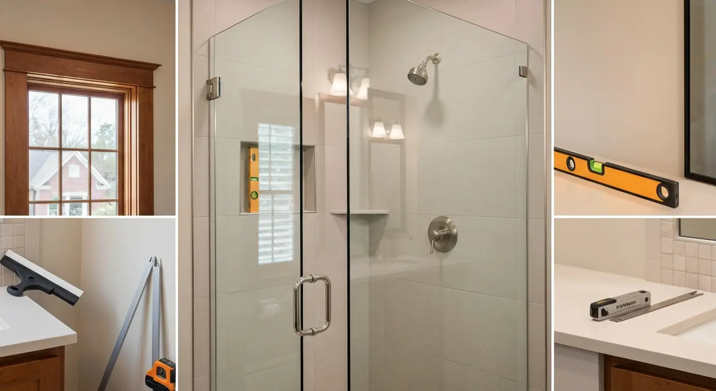 Frameless shower installation