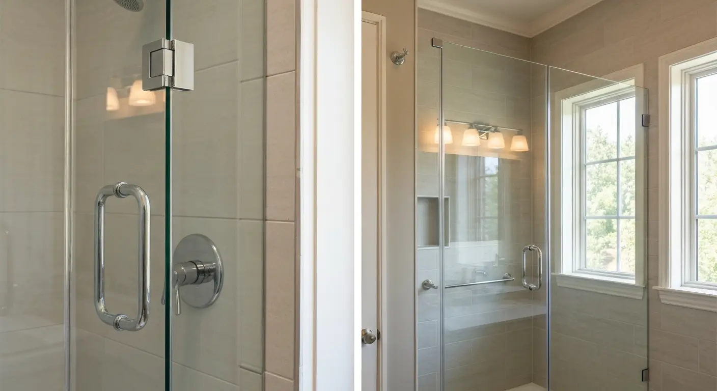 Frameless shower door installation