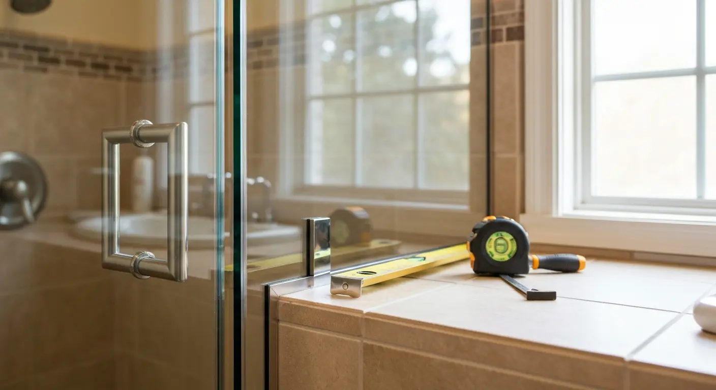 Frameless shower enclosure installation