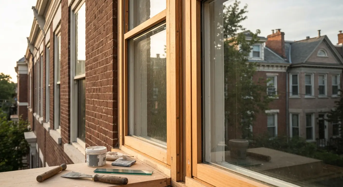 Window glass repair in residential DC home