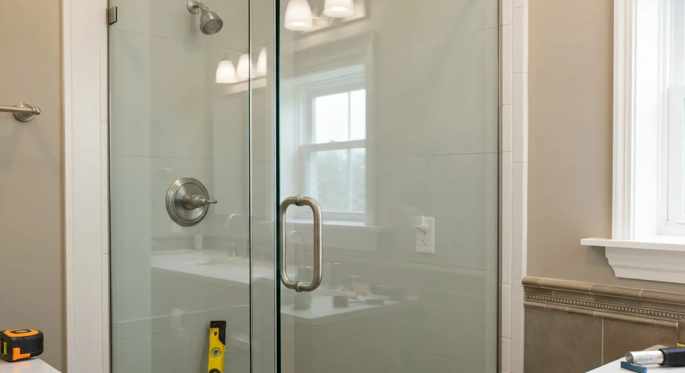 Frameless shower door installation
