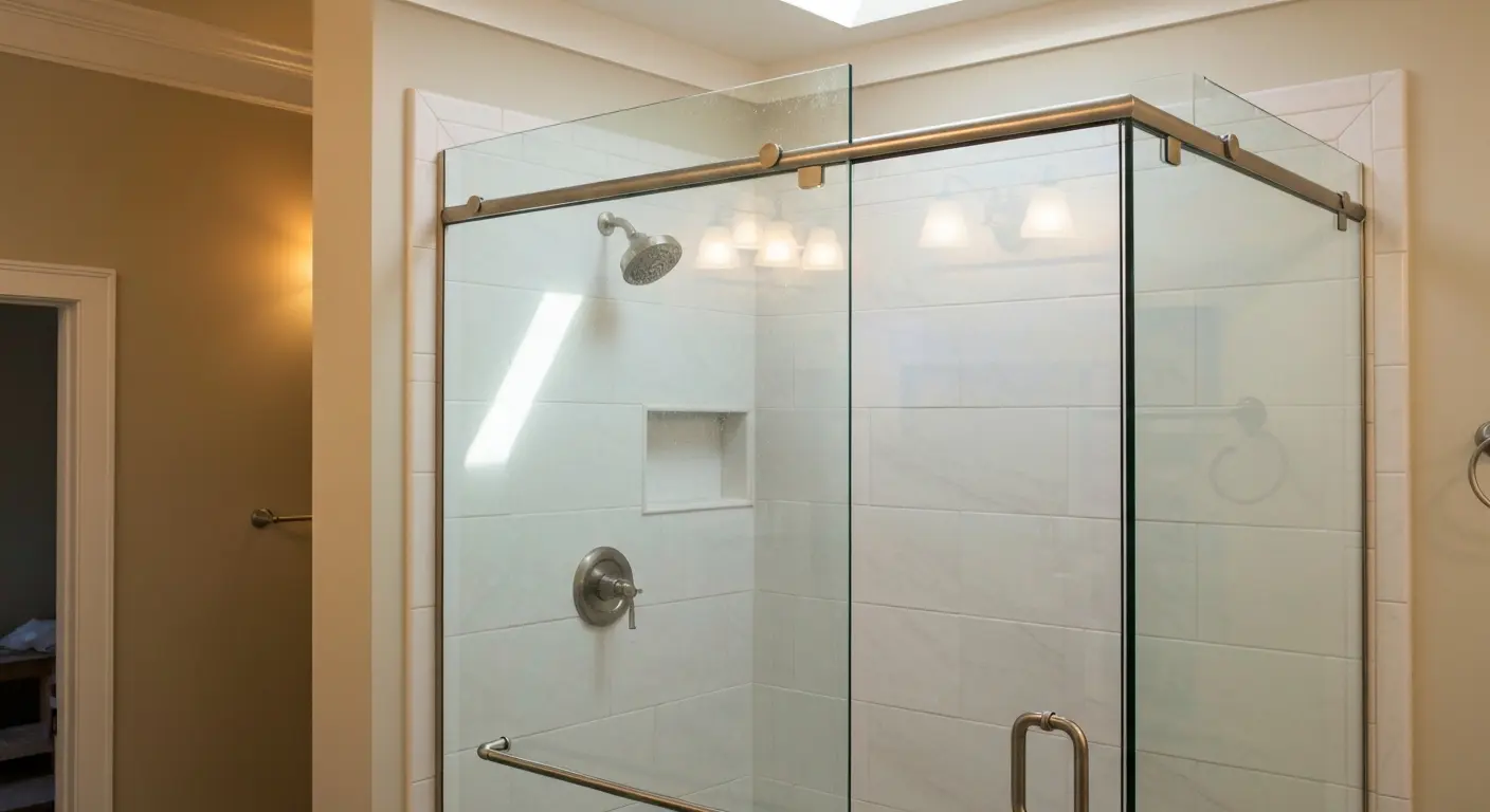 Frameless shower door installation