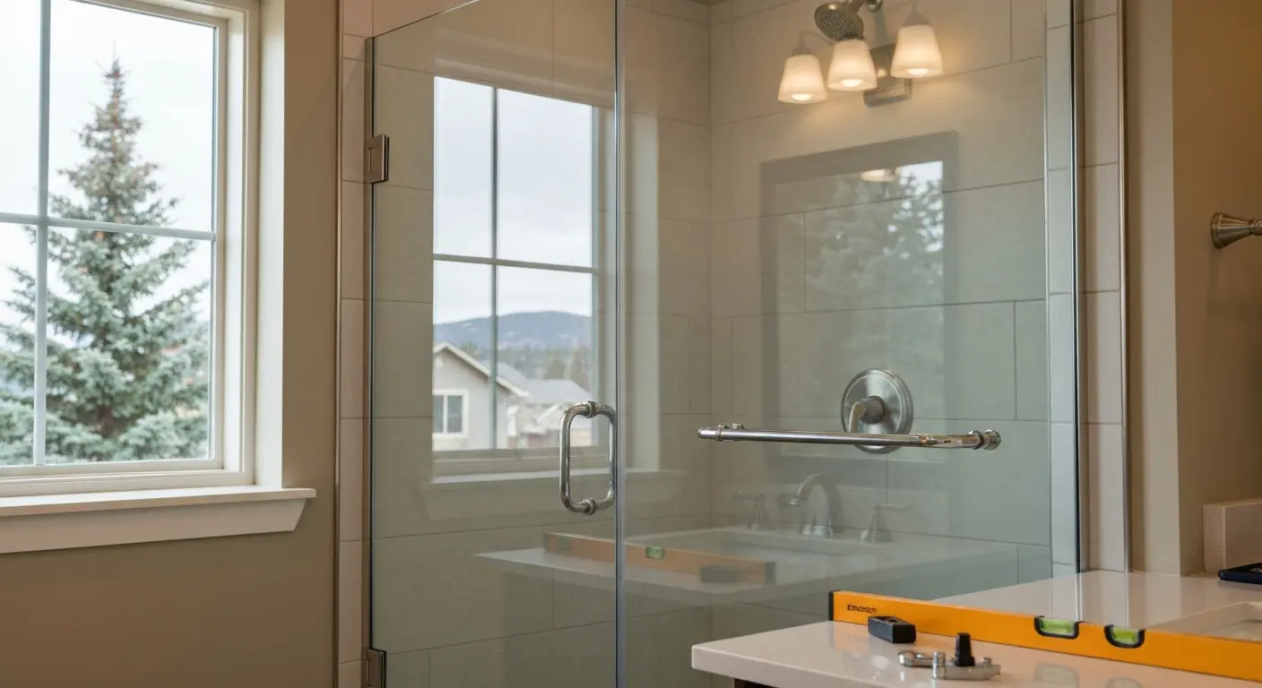 Frameless shower door installation