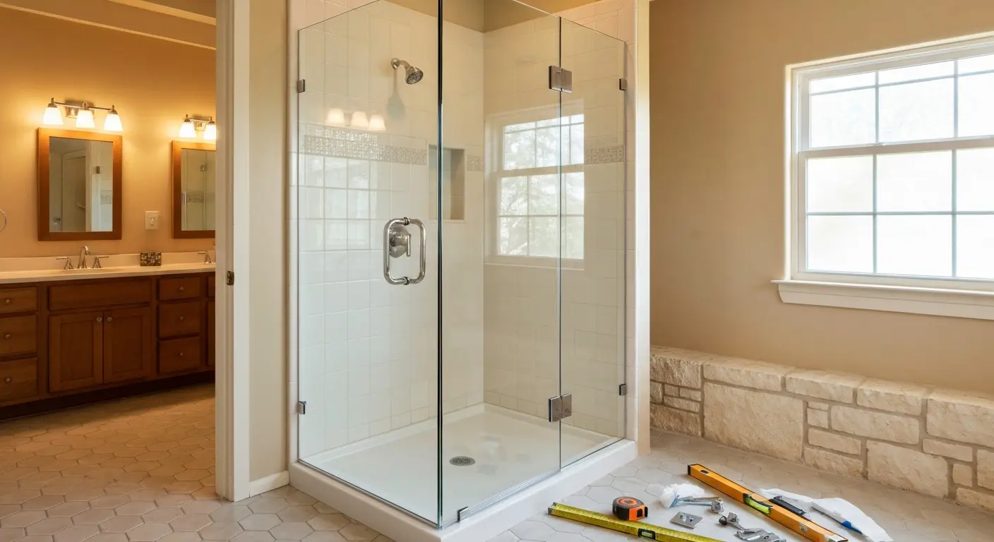 Frameless shower door installation