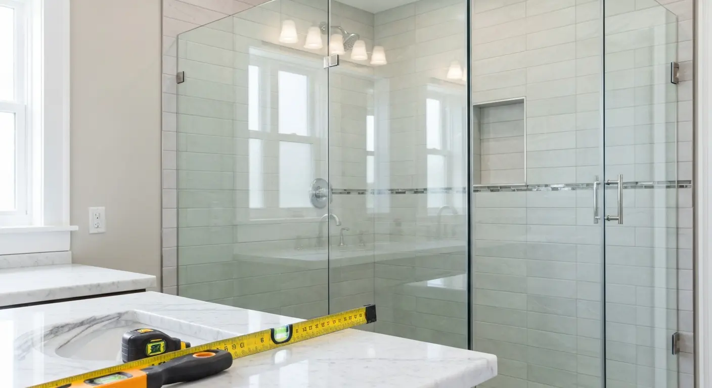 Frameless shower enclosure installation