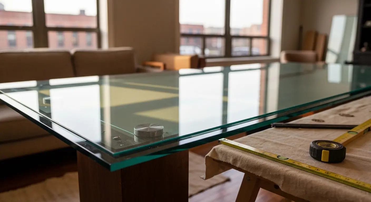 Custom glass table top