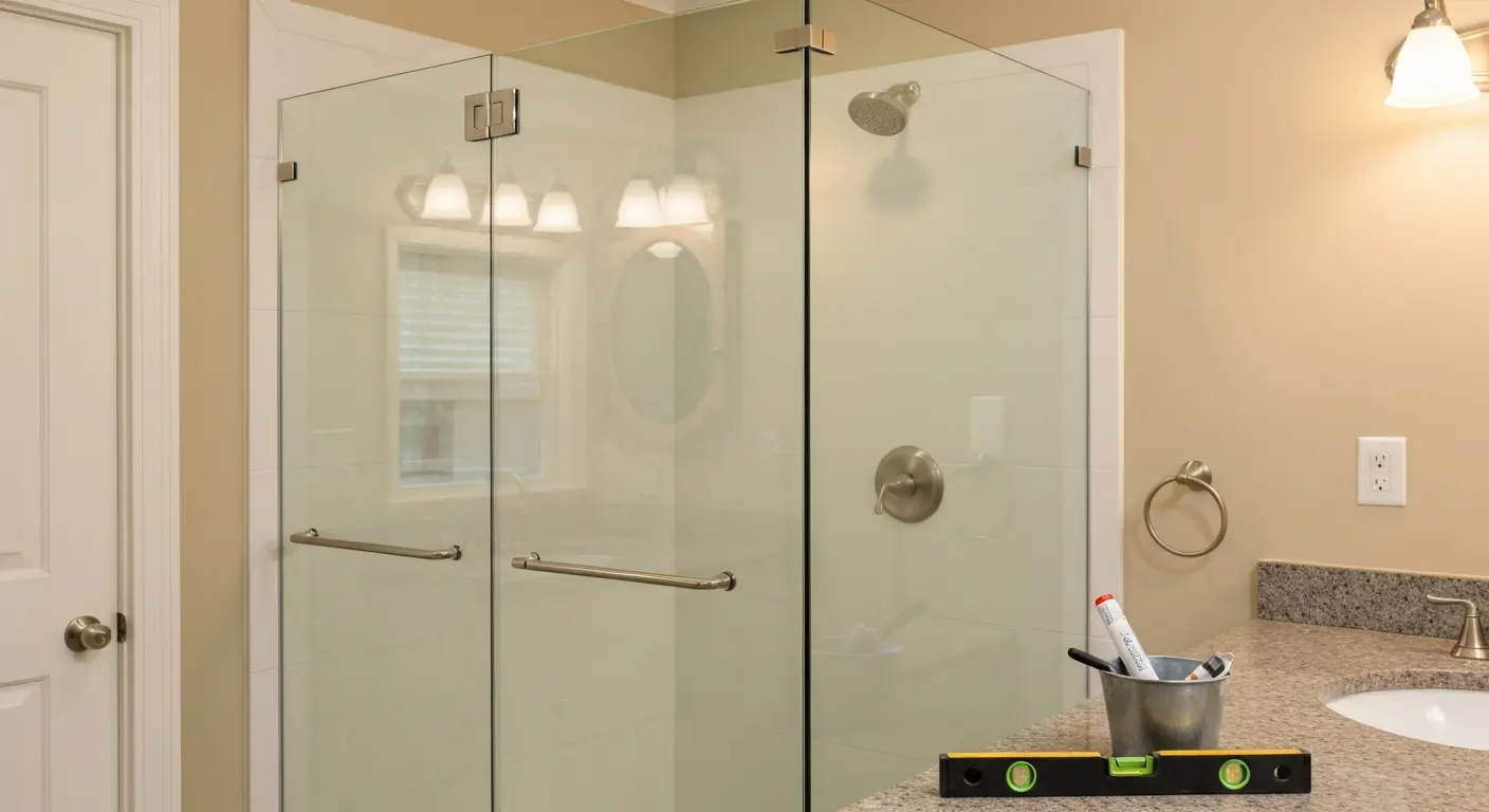 Frameless shower door installation