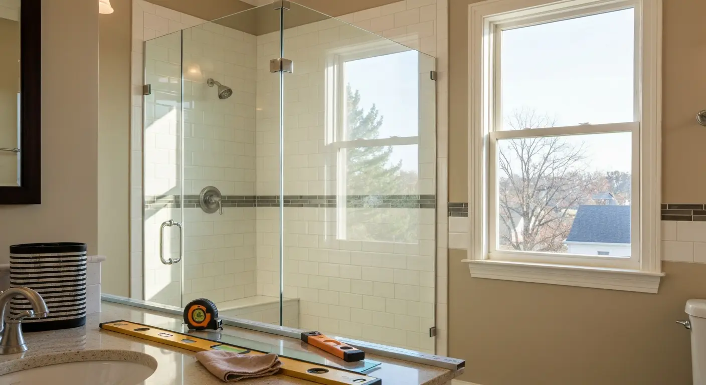 Frameless shower door installation