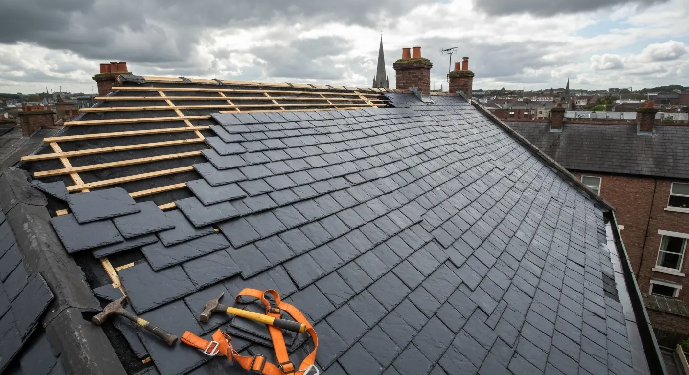 Storm damage roof repair in Dublin