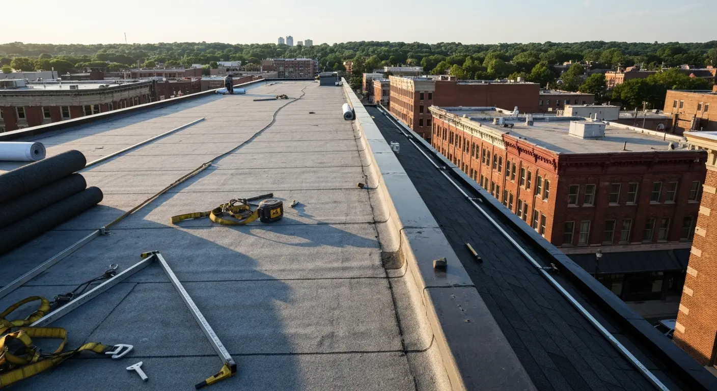 Commercial roof installation