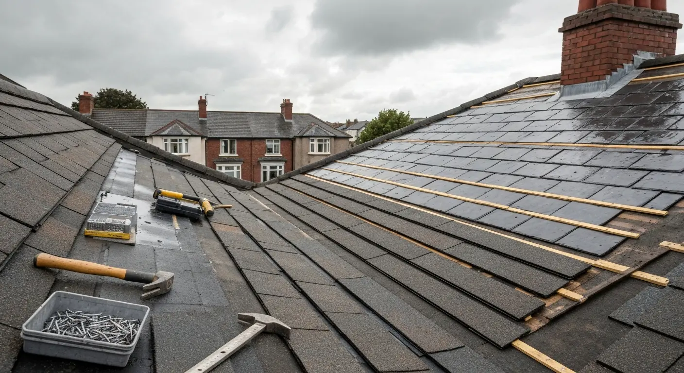 Storm damage roof repair