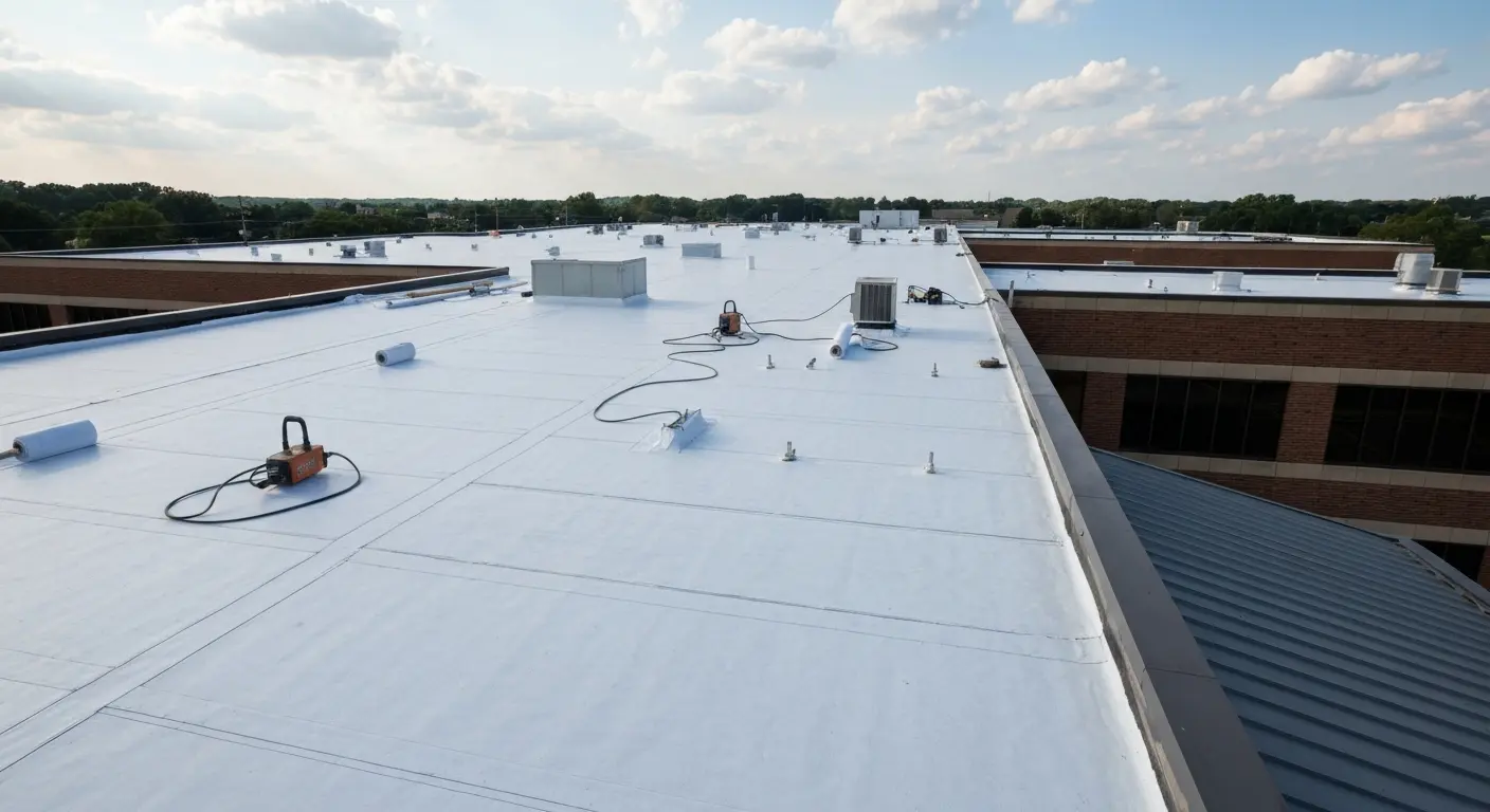 Commercial roofing project in Worthington Ohio
