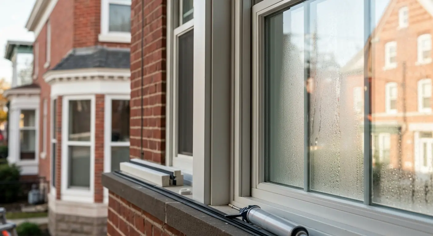 Energy-efficient double-pane window installation