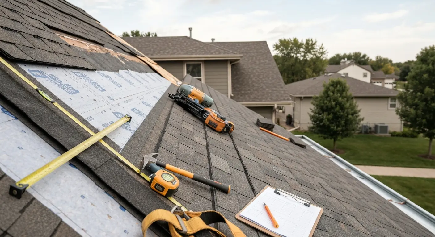 Storm damage roof repair