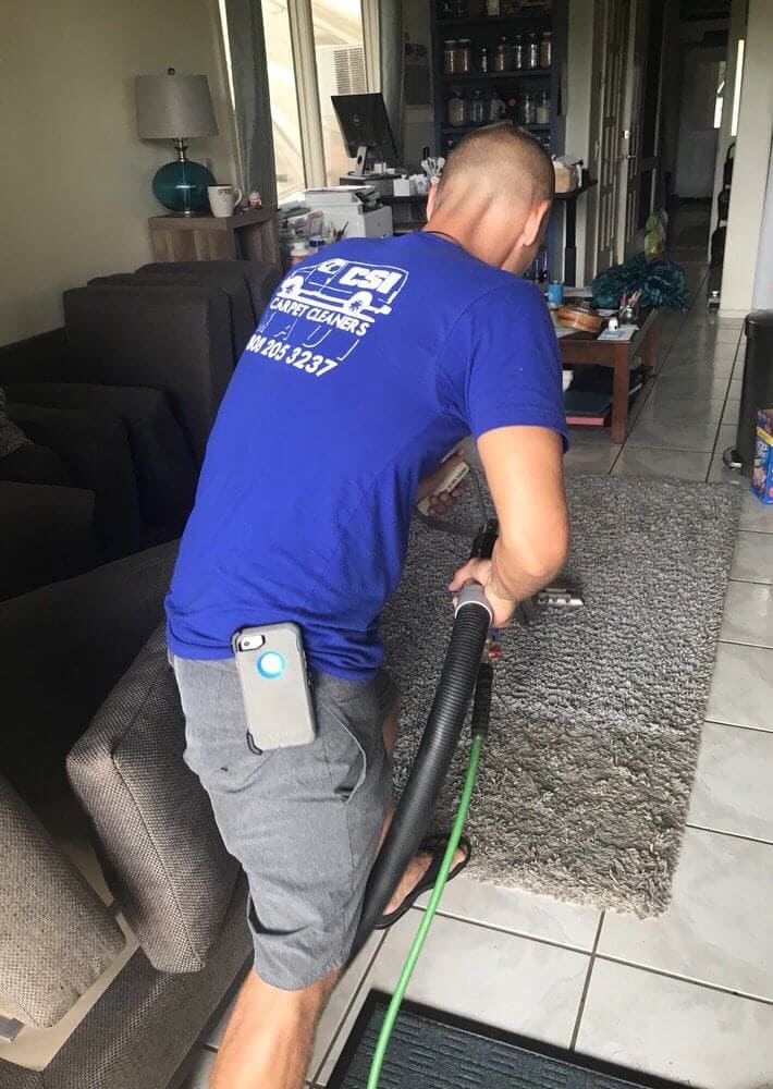 CSI Carpet cleaning van loaded with equipment